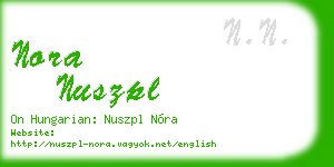 nora nuszpl business card